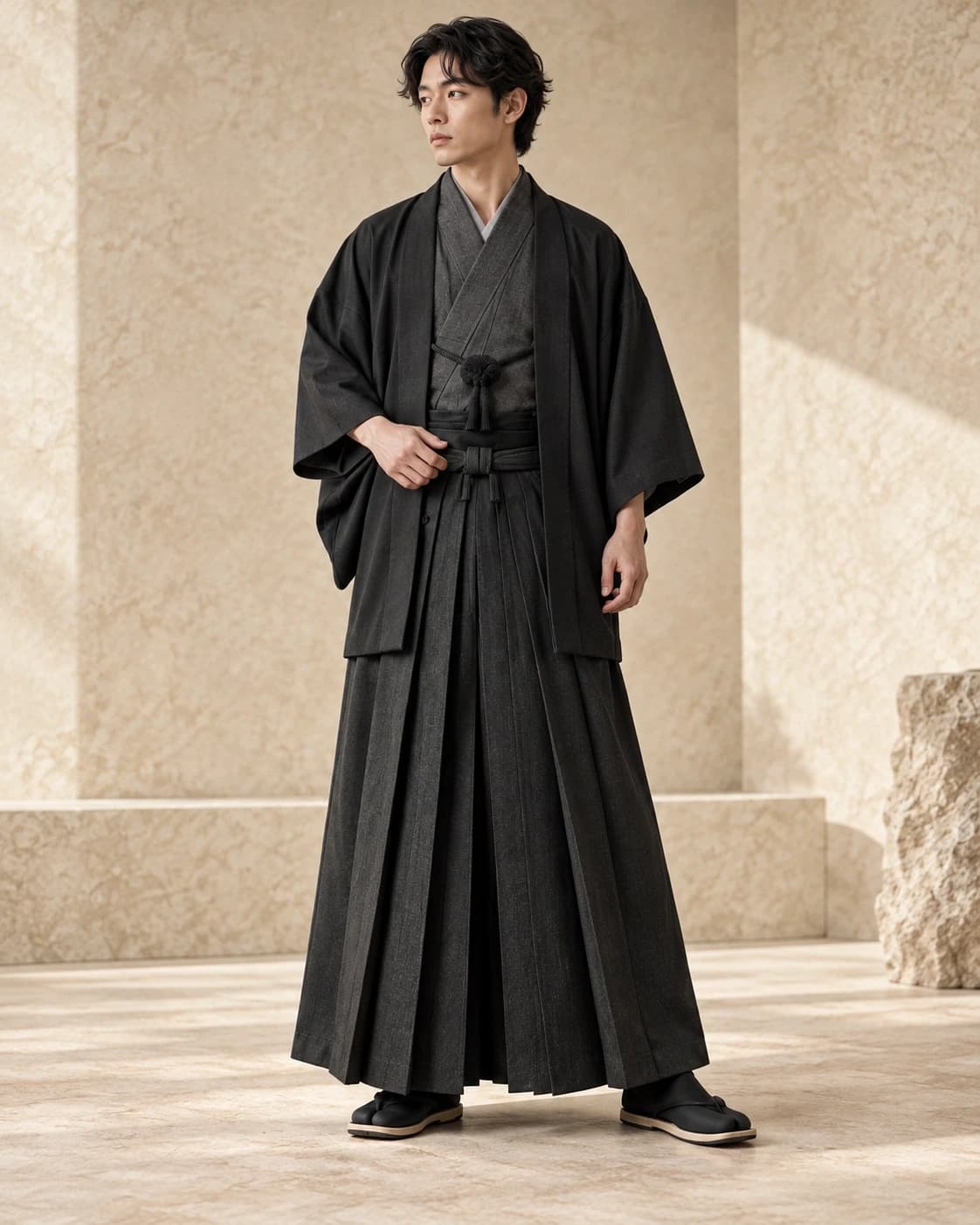 Men's Kimono + Umanori Hakama Formal Set